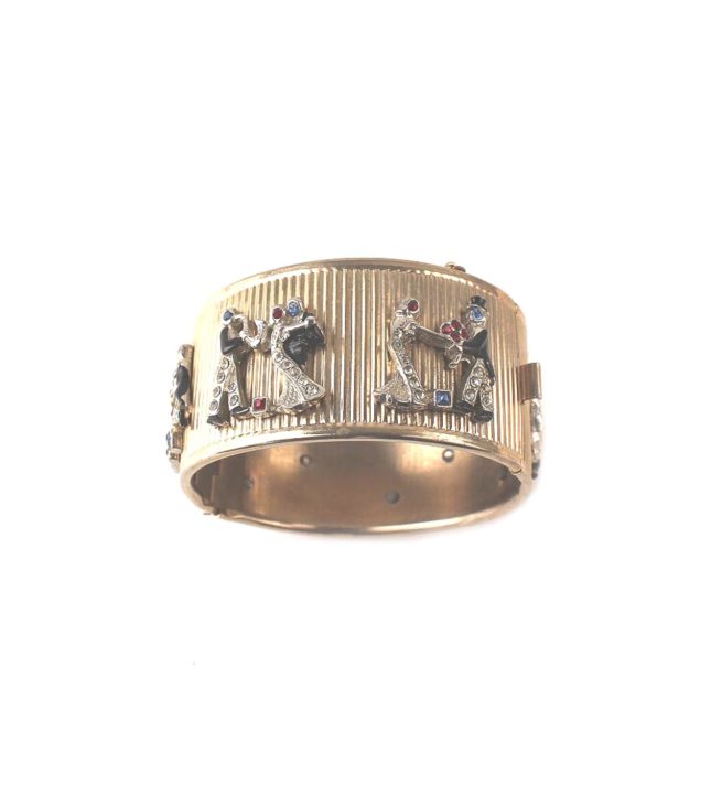 vintage courtship gold & rhodium plate marriage bracelet family bangle