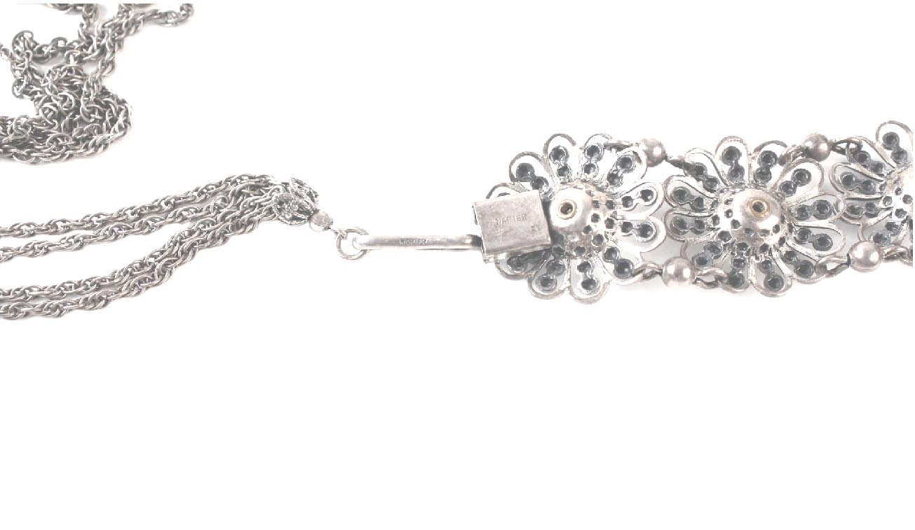 vintage designer napier silver necklace bracelet set 01