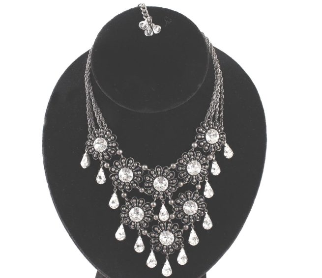 vintage Napier silver crystal necklace & bracelet