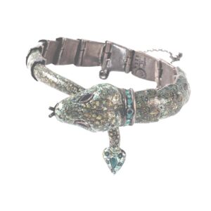 rare Margot de Taxco enamel snake sterling bracelet
