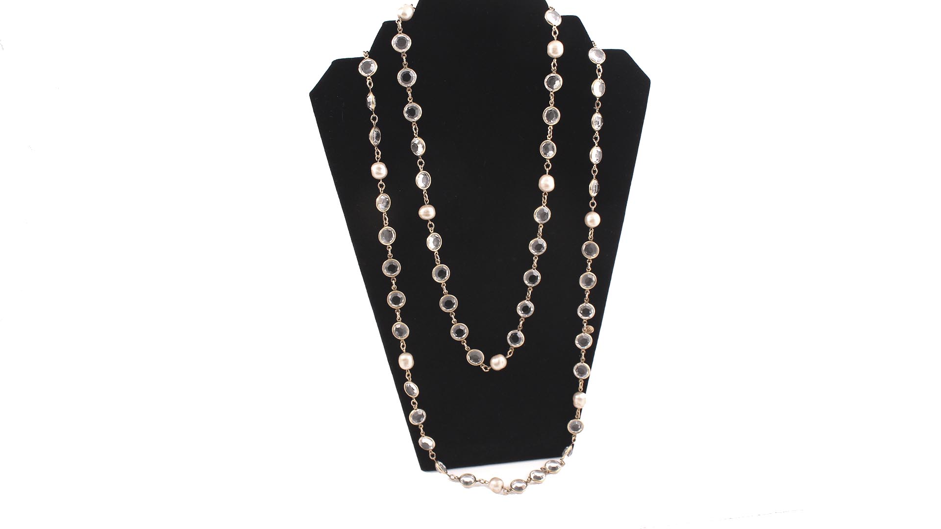 Vintage Chanel Cream Gripoix Pearls & Crystals 80s Necklace