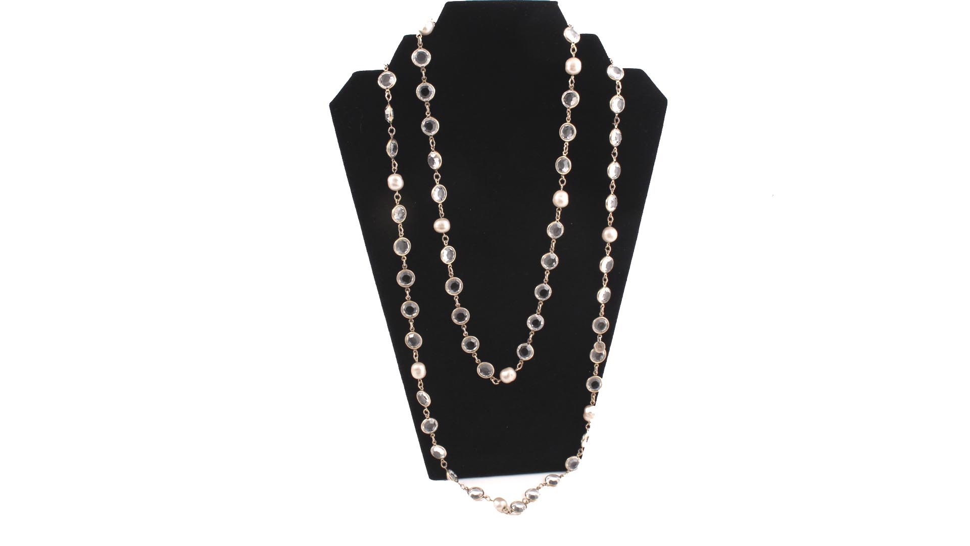 Vintage Chanel Cream Gripoix Pearls & Crystals 80s Necklace