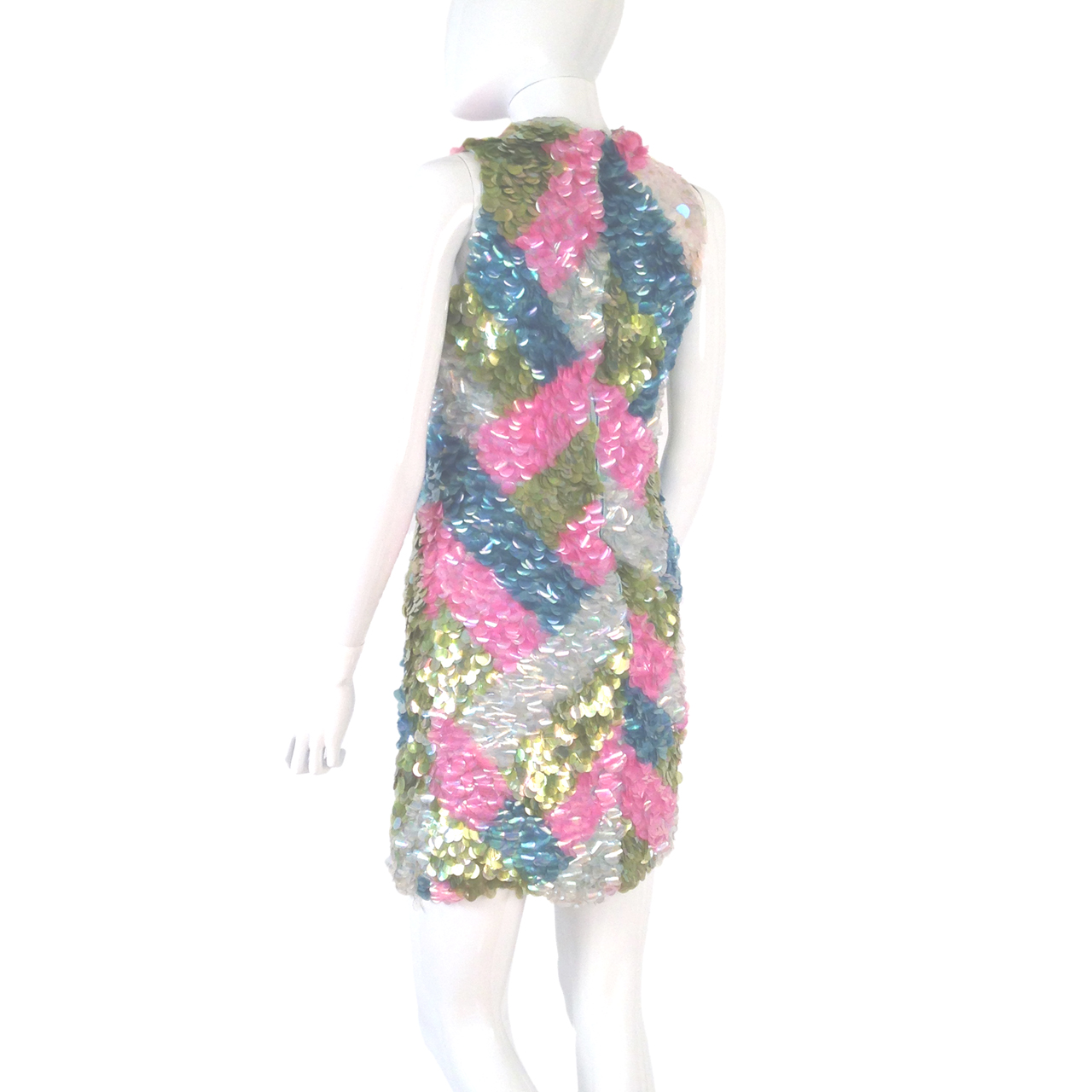 Vintage Eloise Curtis Iridescent Coin Disc Paillette Accented Dress