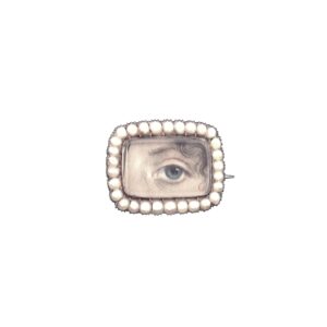 Georgian lovers eye pearl brooch pin