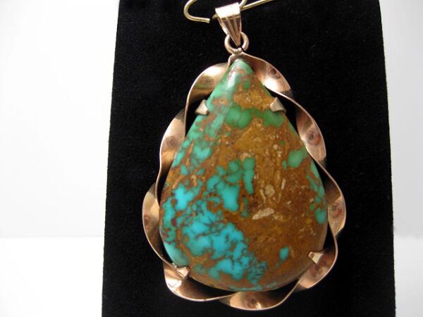 vintage turquoise 14k pendant charm