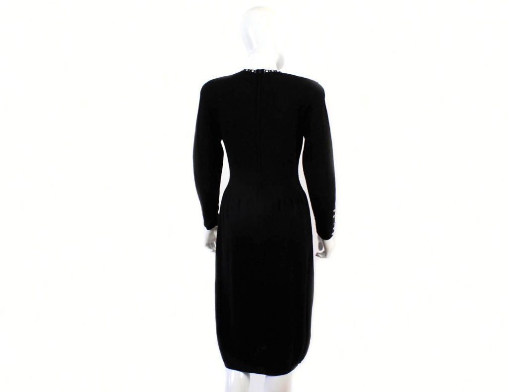 Vintage Don Sayres For Wellmore Black Wool Cocktail Dress - Einna Sirrod