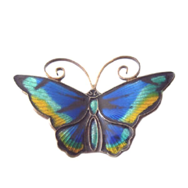 vintage David Andersen enamel sterling silver butterfly brooch