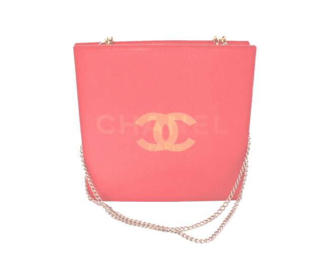 Chanel red hologram vintage shoulder bag
