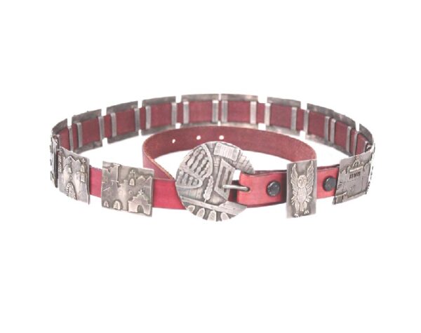 vintage JoAnn Alarid sterling silver California missions motif belt