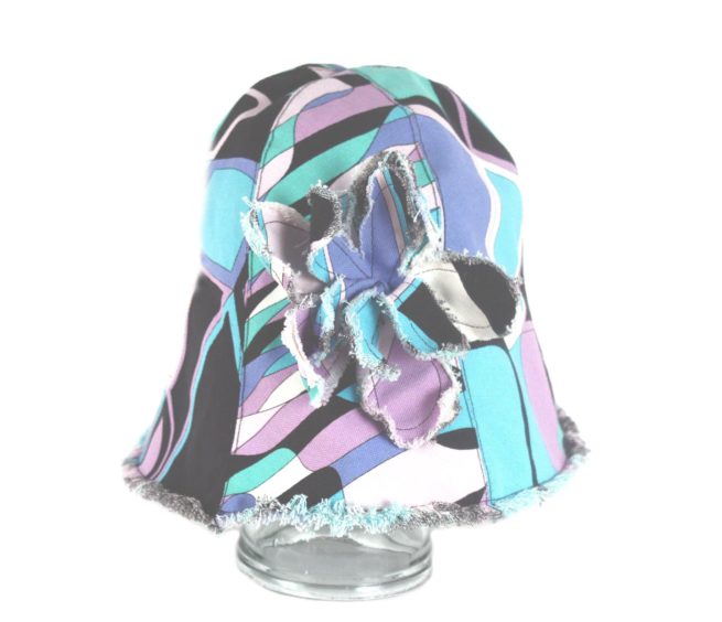 Pucci multi color frayed edge sun hat