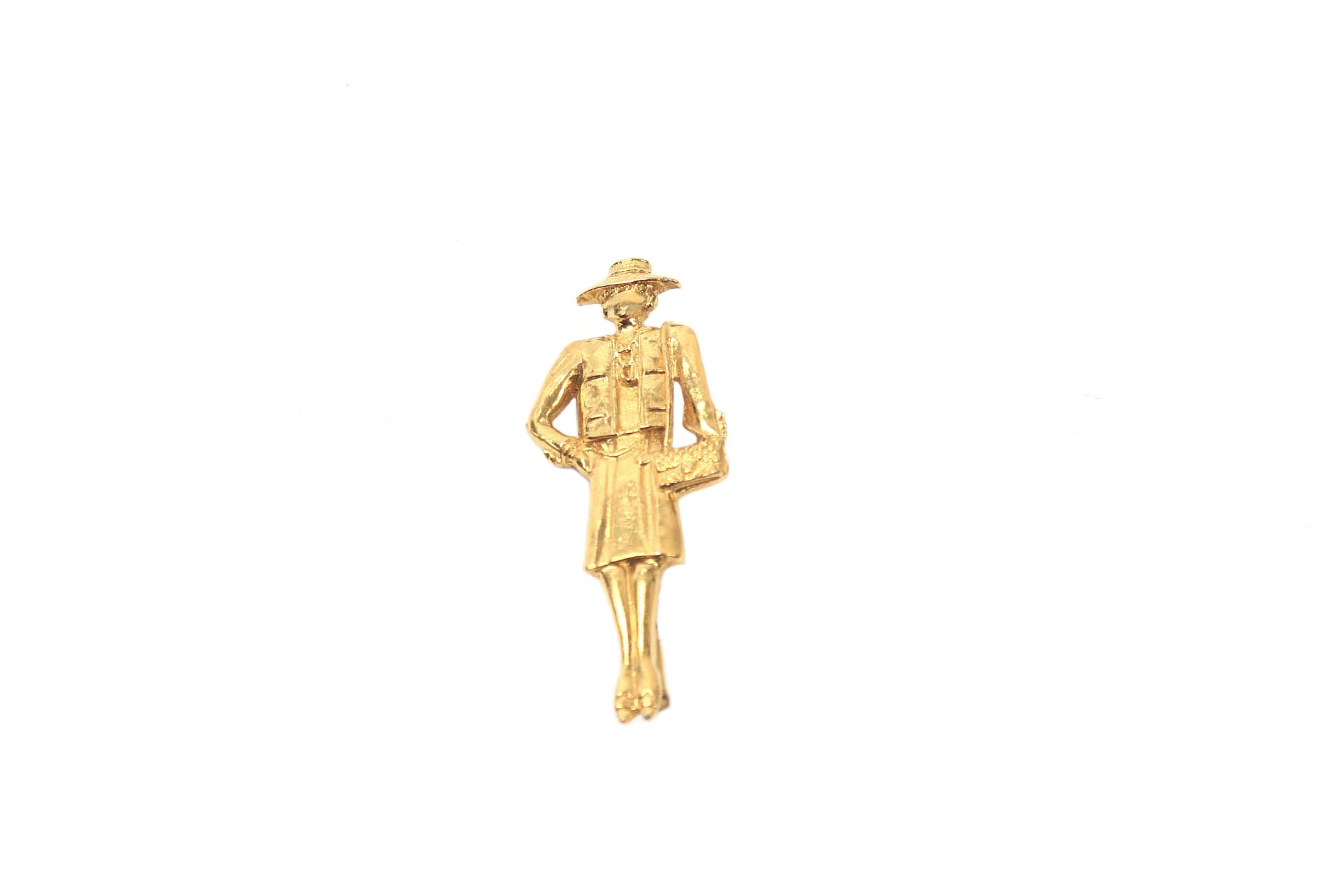 Vintage Coco Chanel Gabrielle Mademoiselle Brooch CC Logo Pin - Einna Sirrod