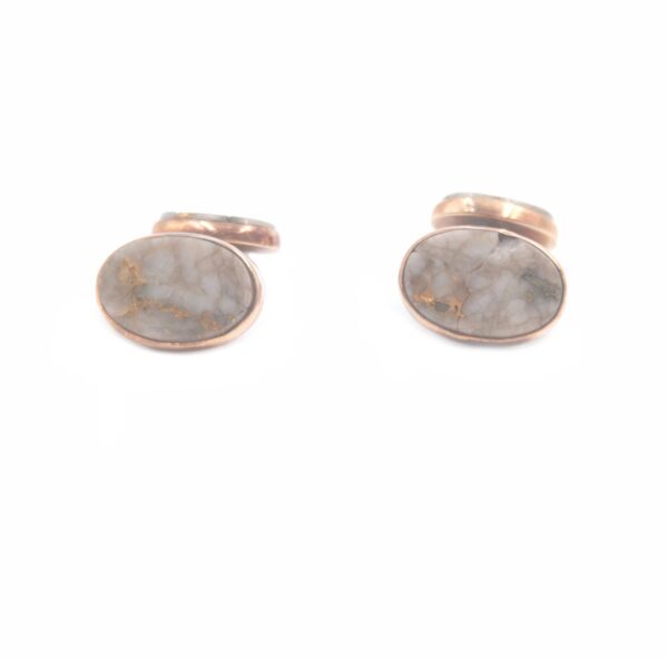 Victorian 14k gold quartz rose gold bezel set cufflinks