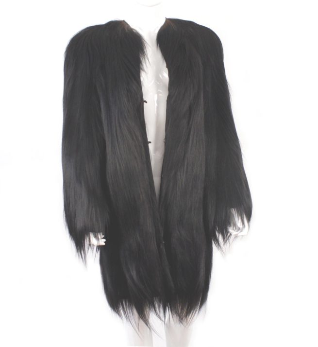 rare black monkey long hair fur vintage coat