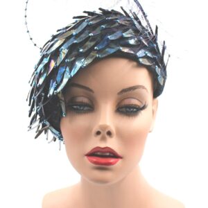Jack McConnell iridescent feather 60s tilt vintage hat