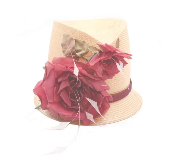 Philip Anthony Treacy roses feathers leaves straw hat