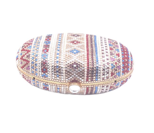 Swarovski crystal egg shape clutch purse