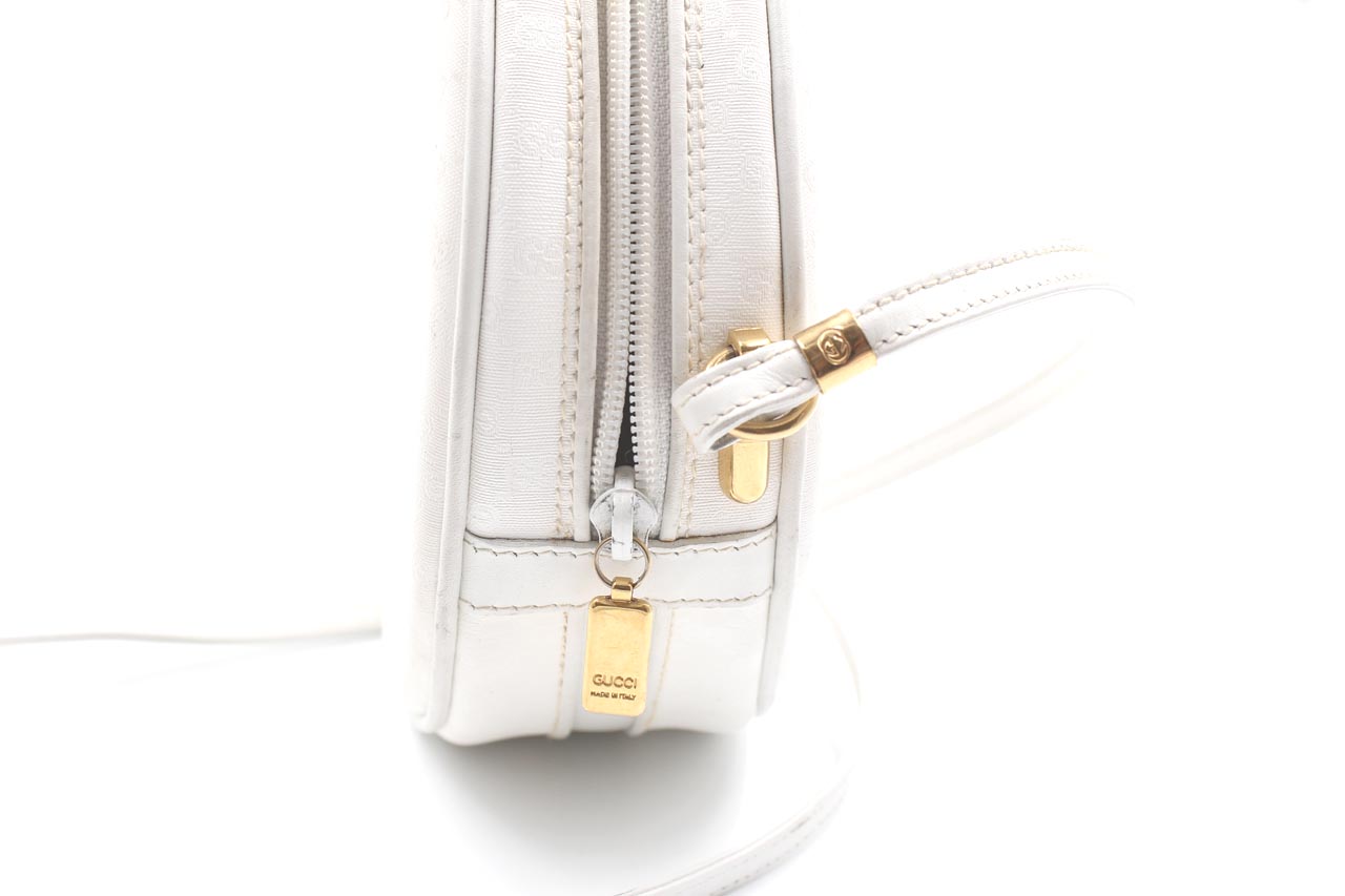 vintage 80’s white gucci crossbody bag