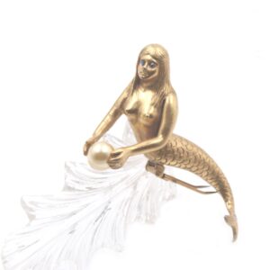 rare Hattie Carnegie mermaid & pearl brooch