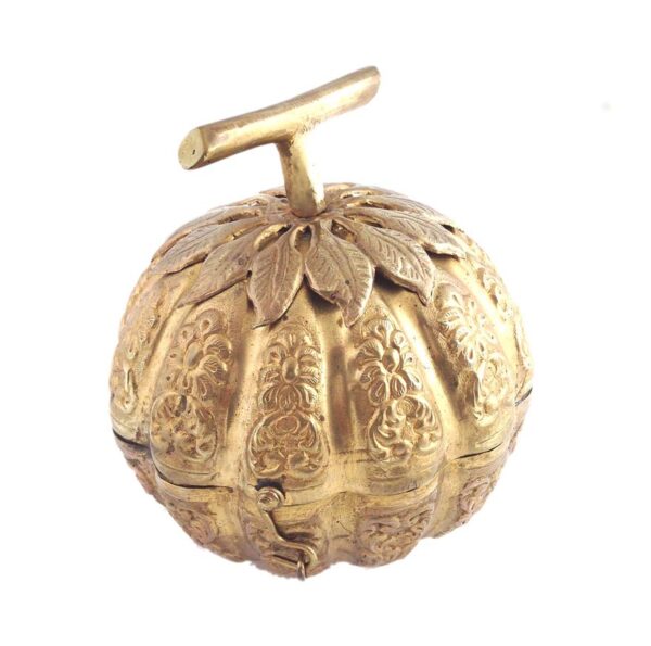vintage gold tone metal fruit motif novelty purse