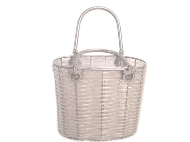 vintage Ferragamo wicker weave clear purse handbag