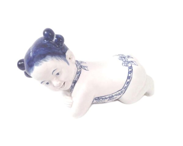 Chinese female blue & white porcelain opium head rest