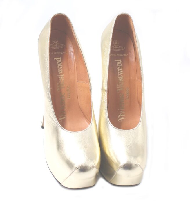 gold vivienne westwood shoes