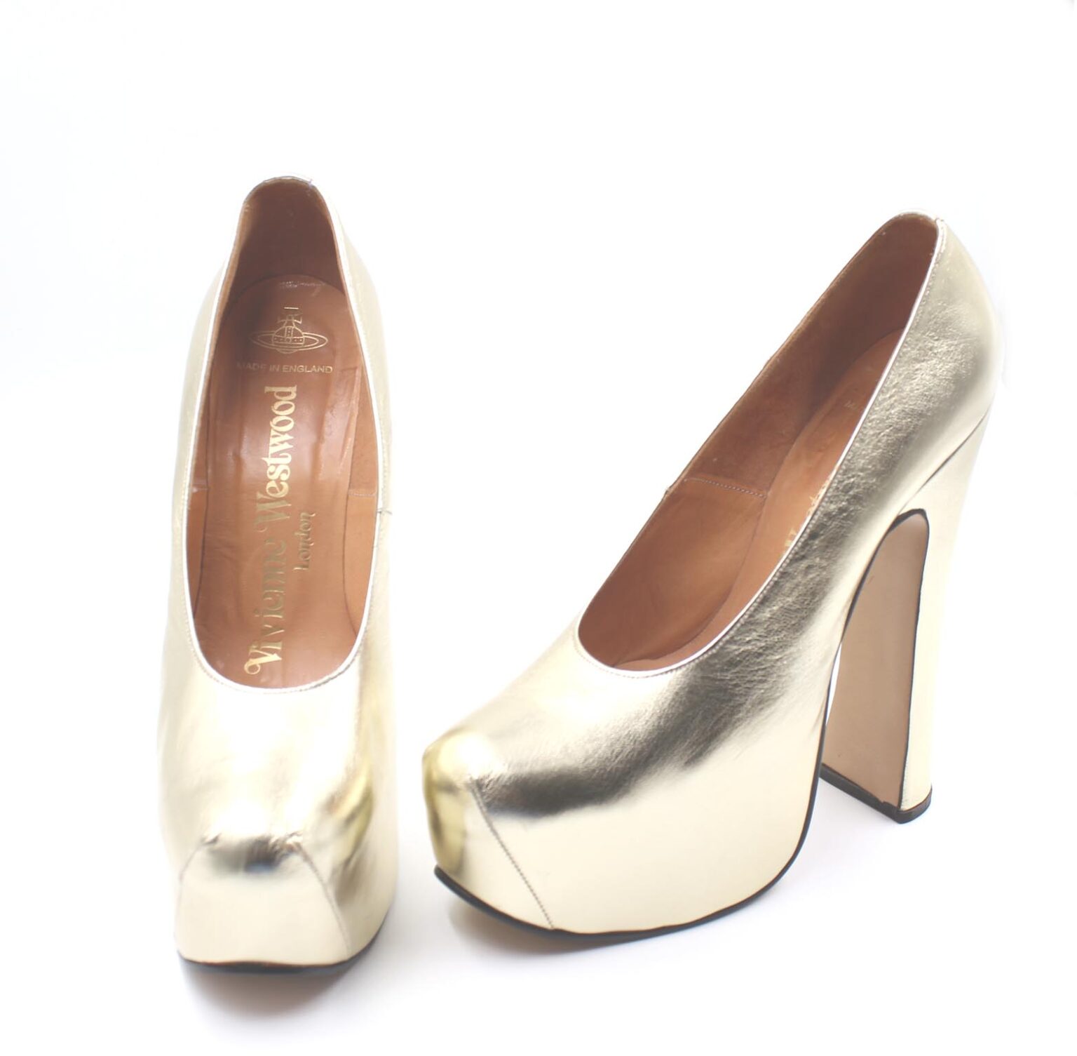 gold vivienne westwood shoes