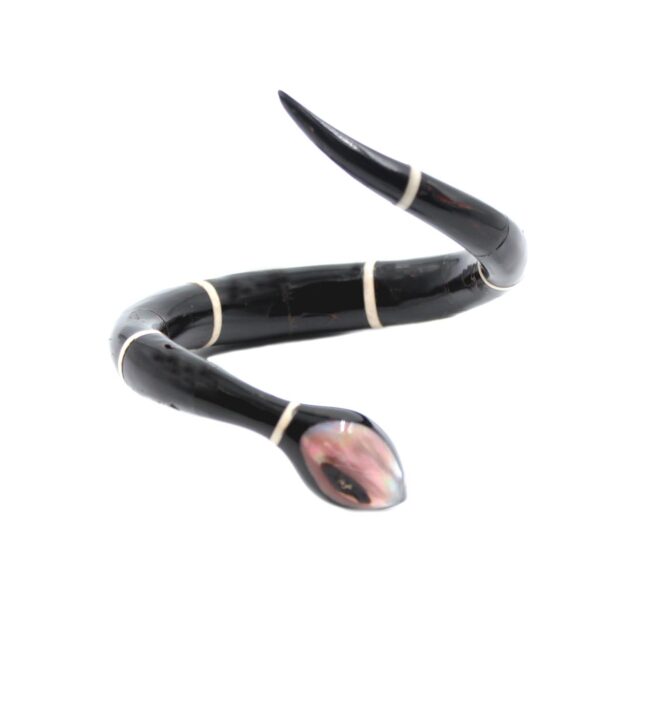 black wood snake mother of pearl vintage bracelet