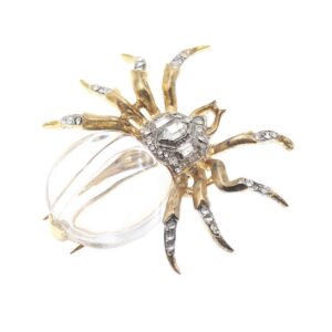 vintage Trifari Lucite jelly belly jeweled spider