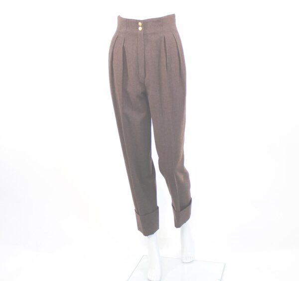 chanel boutique 80s wool cuffed hight waist pants