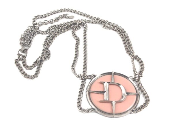 christian dior boutique rare pink medallion chain vintage belt