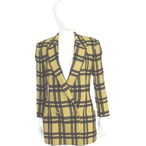 gianni versace yellow black plaid vintage 80s jacket