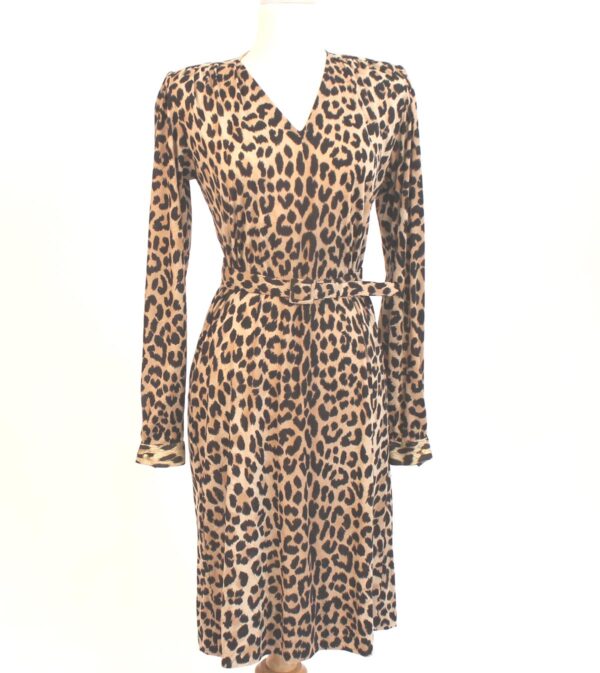 vintage wallis 64 rue Paris Charron leopard vintage dress