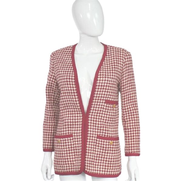 vintage chanel boutique 80s houndstooth jacket