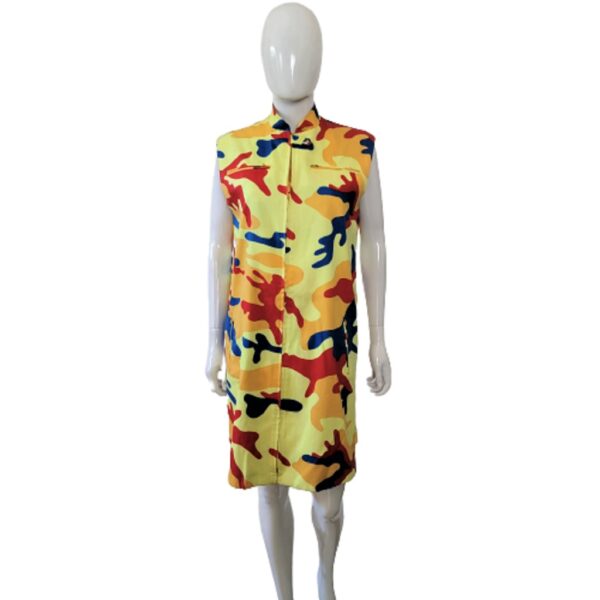 stephen sprouse andy warhol camouflage print 80s dress