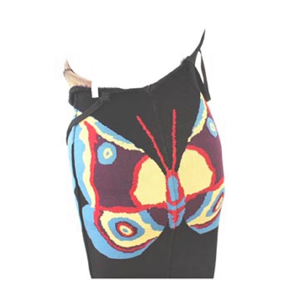 Vintage Azzedine Alaia Iconic Butterfly Print 90s Dress Size