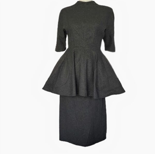 vintage 50s rudi gernreich wool flared waist top straight skirt set suit