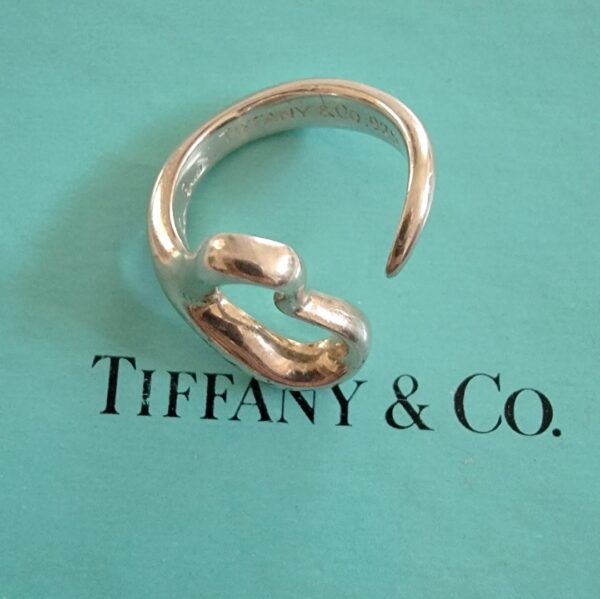 tiffany elsa peretti open heart sterling silver ring